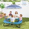 Kids Outdoor Play Table with Collapsible Umbrella and Heavy-Duty Metal Frame